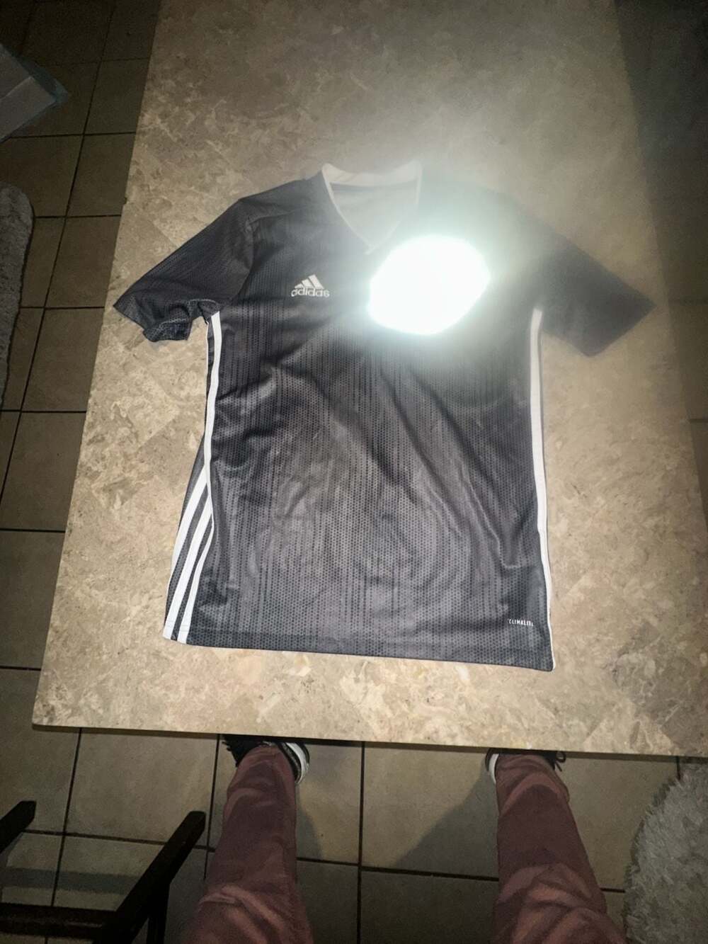 Adidas Climalite Soccer Training Jersey Gray/Black youth